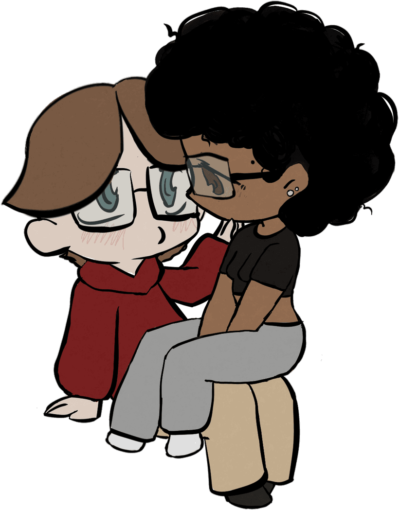 A doodle of us, the long-distance couple who made Together